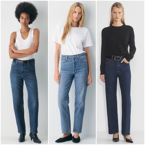 加拿大红牌DF 女款  90年代高腰直筒牛仔裤 D866