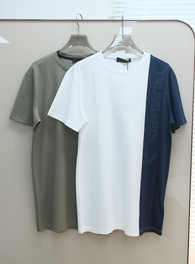 意大利奢品Tru撤柜  男款 透气圆领拼色印花短袖T恤 C002