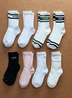 澳洲运动轻奢LJ 运动瑜伽普拉提健身毛巾底绞花中筒女袜 C755