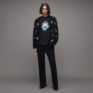 D124 羊毛羊驼混纺奥德赛之星提花针织开衫 英伦ALL 男款