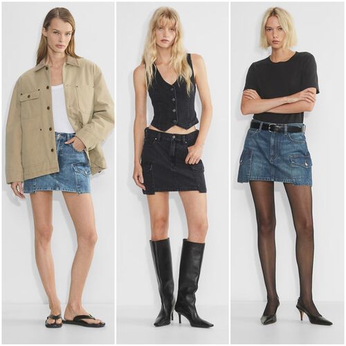 加拿大红牌DF 女款 90年代工装迷你牛仔半裙 意大利面料 F805