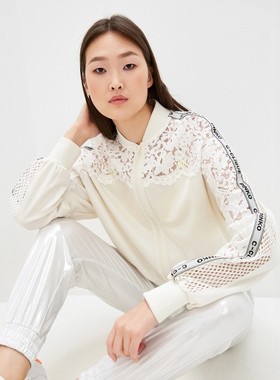 意大利轻奢PK0撤柜 女款  圆领拉链蕾丝拼接针织开衫 E461