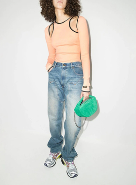 澳洲运动轻奢PE  女款 圆领镂空落肩修身针织衫 D492