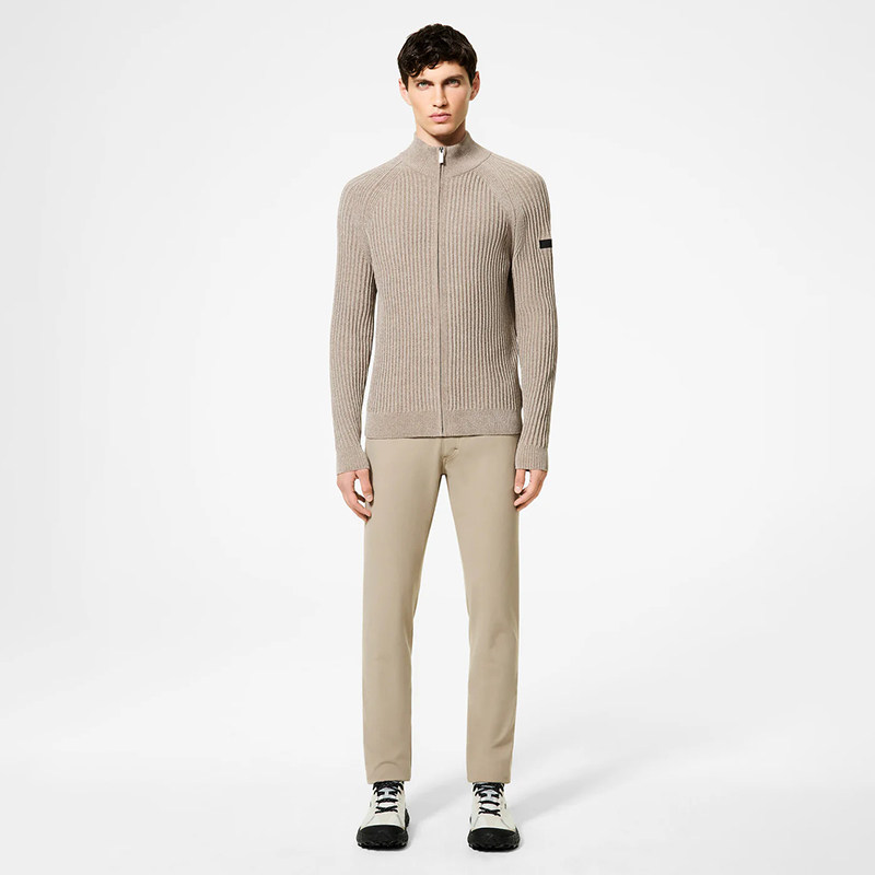 意大利海洋运动轻奢RR男款轻盈保暖天鹅绒拉链插肩袖针织开衫E253