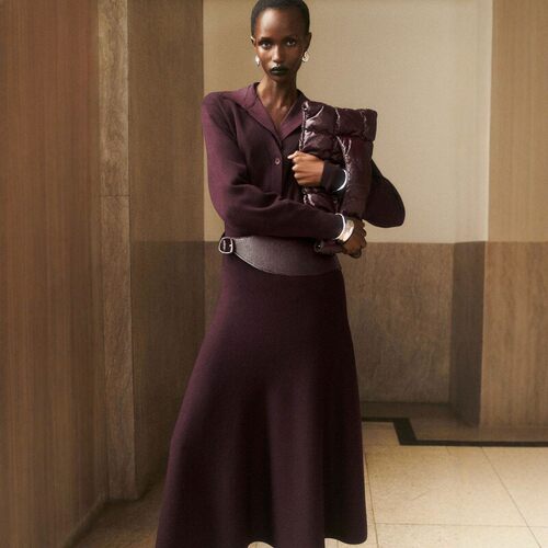 北欧风CS 女款 松紧腰羊毛混纺针织半身裙 F198