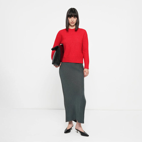 丹麦轻奢SS 女款 羊毛羊驼毛混纺圆领针织衫 D455