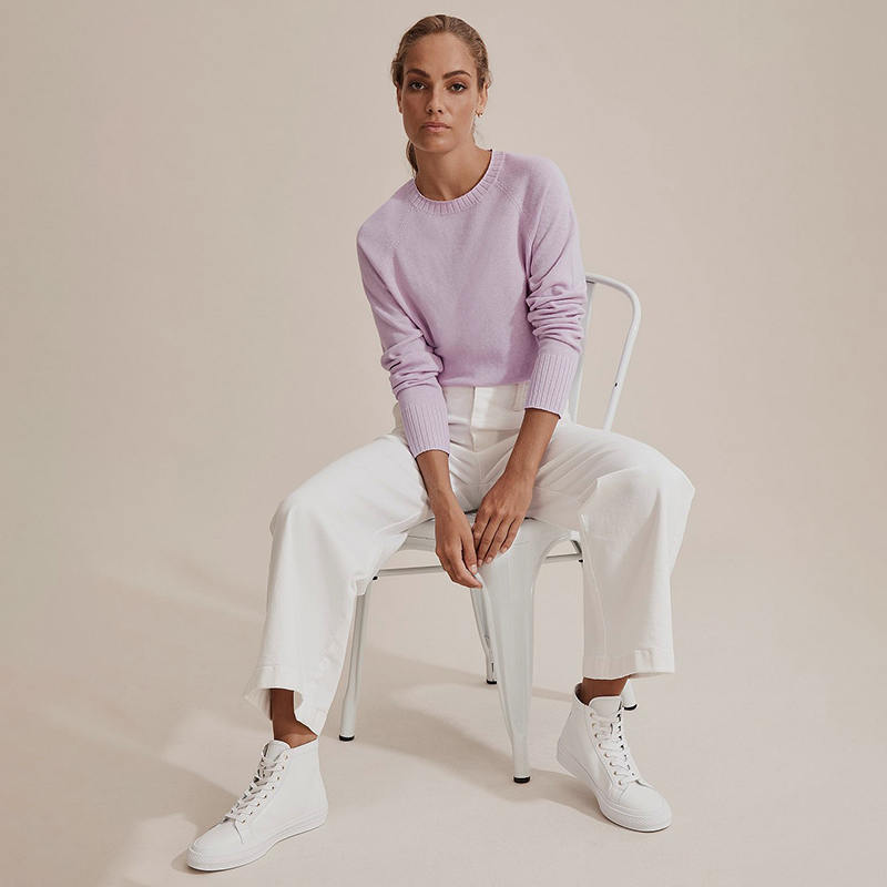 澳洲轻奢C0UNTRY 女款 羊毛混纺圆领长袖针织衫 D355