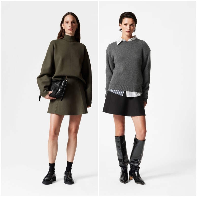 北欧风0S 女款 A字双面织迷你针织半身裙 8525