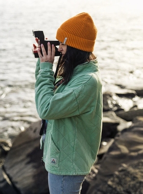 英伦户外山系PSG 女款 复古洗水再生绗缝拉链外套 D375