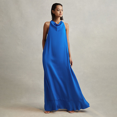 英伦简约RS 女款 系带领廓形无袖长款连衣裙 B356