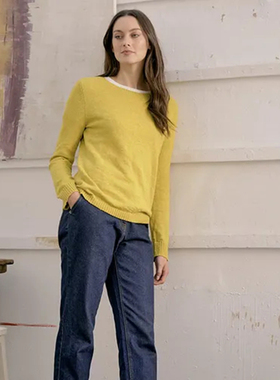 英伦se@s@1t  女款 棉羊毛混纺圆领宽松针织衫 D593