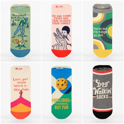 美系蓝Q 男女款 艺术插画吐槽毛巾底短袜运动袜 A547