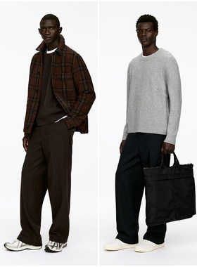 北欧风@KT 男款 棉羊毛混纺圆领罗纹宽松针织毛衣 D281