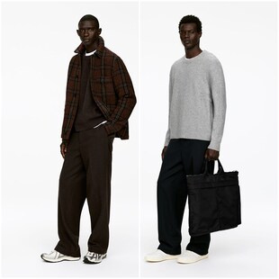 D281 棉羊毛混纺圆领罗纹宽松针织毛衣 北欧风@KT 男款