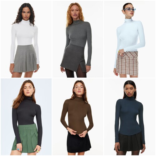 加拿大红牌 女款 莫代尔混纺高领长袖T恤 F749