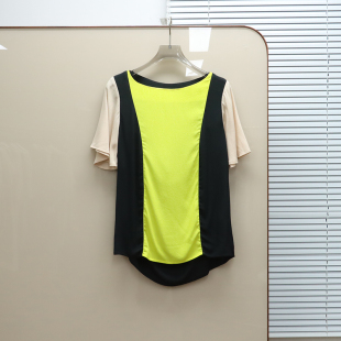 意大利奢品Tru撤柜  女款 拼色露背短袖T恤上衣 B994