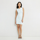 圆领后背挖空针织连衣裙 白色罗纹无袖 B379 女款 美系轻奢爱木K