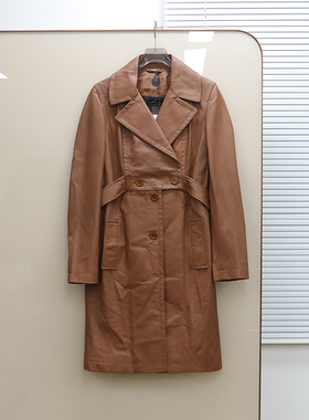 意大利奢品Tru撤柜  女款 羊皮革中长款大衣外套 E425
