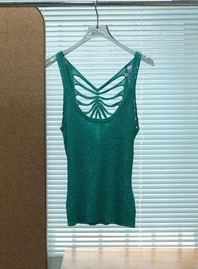 西班牙SC@LPERS 女款 金属亮丝混纺露背针织背心 A358