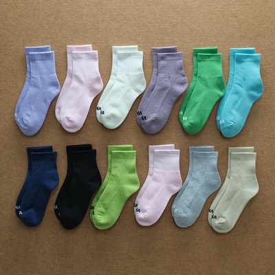 加拿大之光TN@ 女士 弹力罗纹毛巾底女袜 短袜 多色 敲好穿 6901