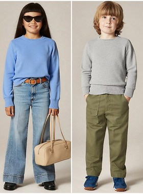 美系J 童装 棉质圆领简约长袖针织衫 D969