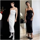 连衣裙 双层绉纱晚礼服楼价抹胸款 A444 女款 加拿大红牌