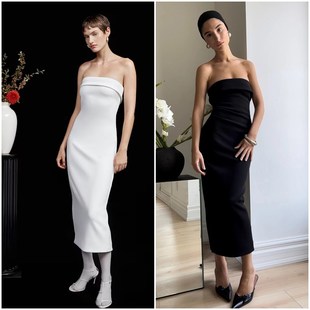 连衣裙 双层绉纱晚礼服楼价抹胸款 A444 女款 加拿大红牌