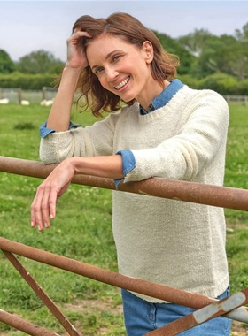 英伦轻奢W 女款 羊毛混纺圆领圈圈纱纹理针织衫 D955