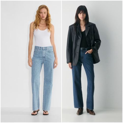 加拿大红牌DF 女款 70年代高腰阔腿牛仔裤 意大利面料 D544