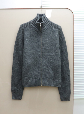 北欧风CS 女款 羊毛混纺拉链针织开衫 E708