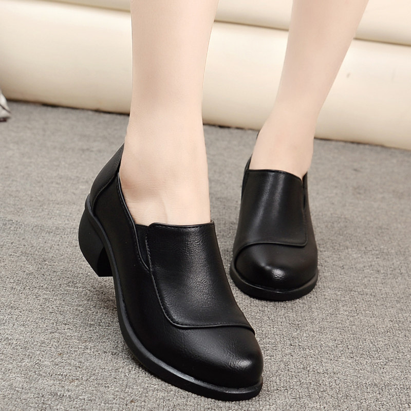 单鞋女中跟2020新款秋季百搭粗跟女鞋子妈妈鞋防滑工作休闲小皮鞋|ruв категории Женская обувь, низкий чистка - от Buy2taobao.com для оказания профессиональной услуги покупки агента Taobao