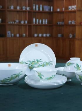 山东无棣海瓷纳米工艺9头抗菌易洁餐具不用洗洁精清水冲洗礼盒装