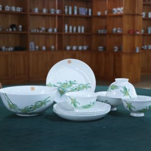 山东无棣海瓷纳米工艺9头抗菌易洁餐具不用洗洁精清水冲洗礼盒装