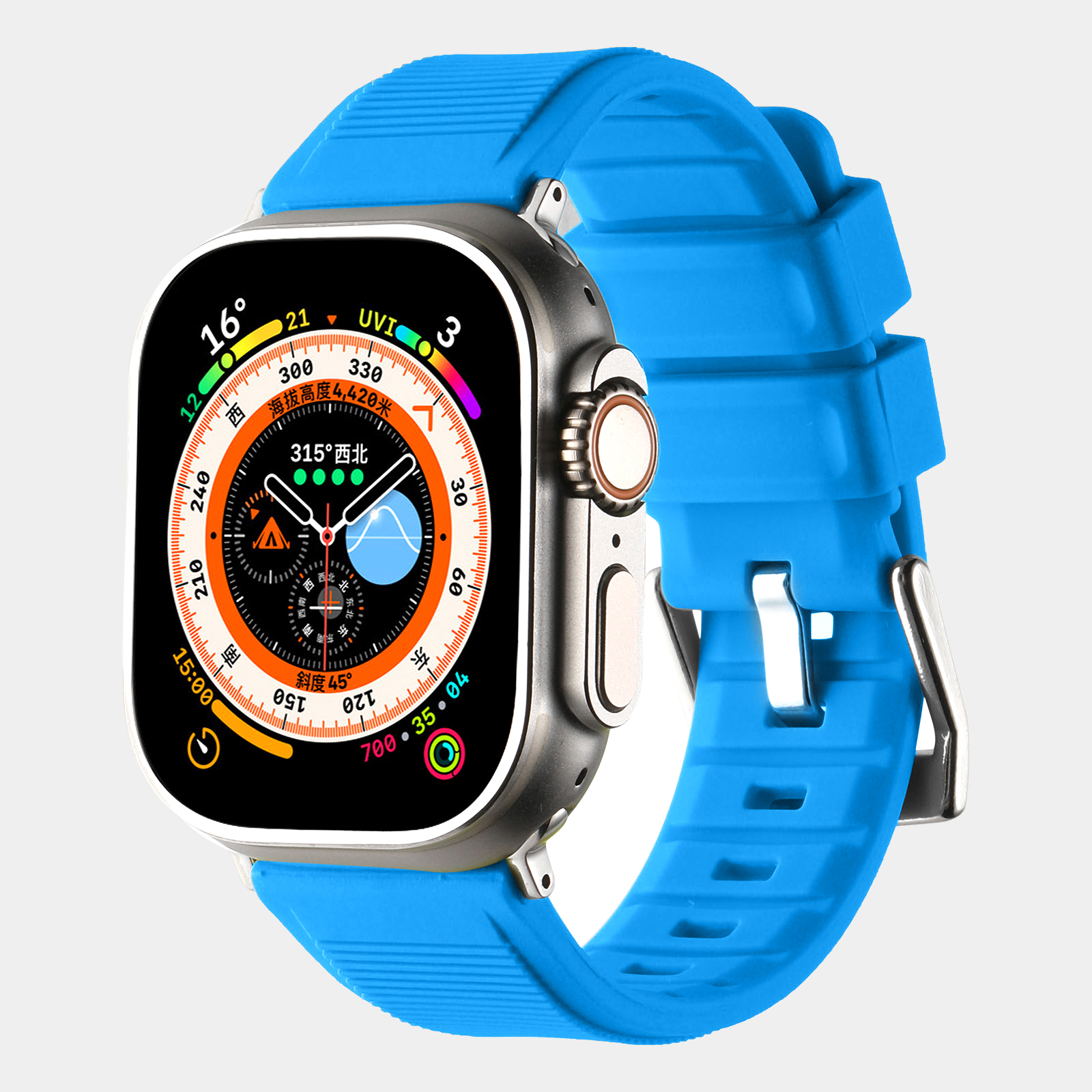 适用于AppleWatch7/8/ultra/se个性创意简约小众男女硅胶运动表带