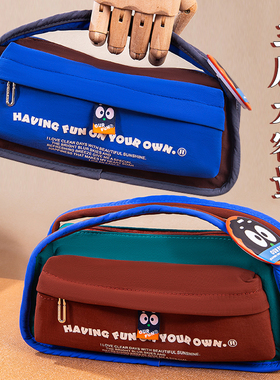 2026年新款笔袋男孩高颜值ins风小众不撞款多层分隔大容量女初中生蓝色文具收纳笔袋小学生文具盒女生化妆包