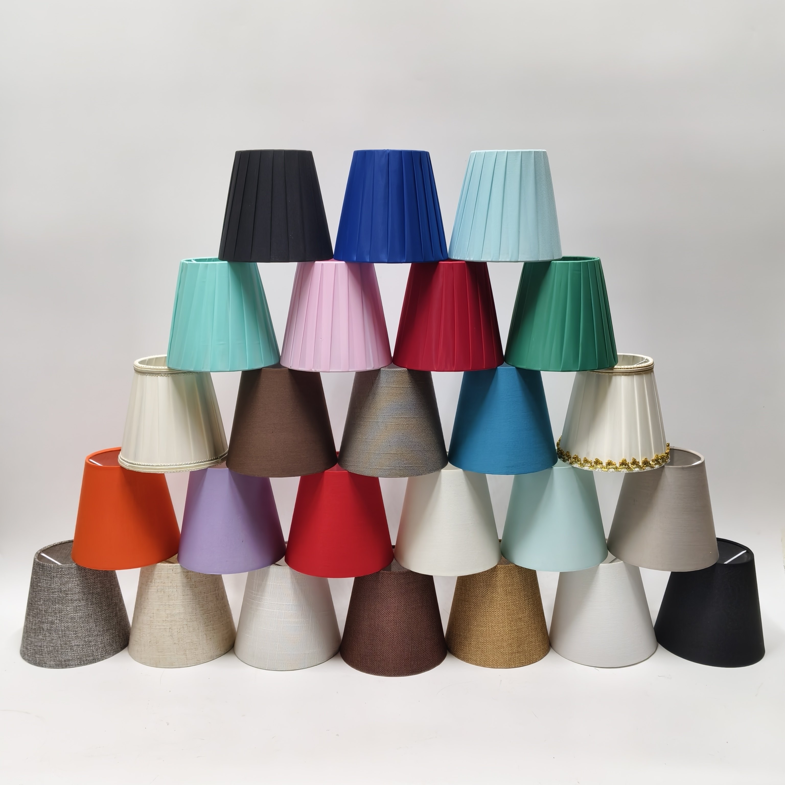 diy台灯灯罩外壳通用复古碎花亚麻布艺灯罩E27配件遮光夹泡圆形