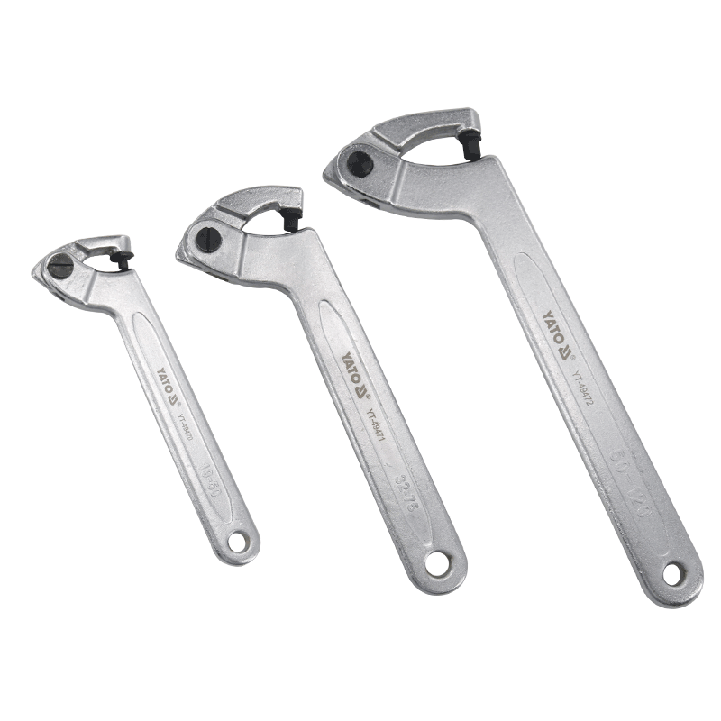 YATO月牙勾型扳手拆卸水表盖专用圆头螺母绞牙避震调节勾头扳手