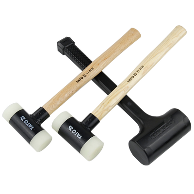 YATO橡胶锤子牛筋塑料瓷砖装修安装多功能尼龙无弹力皮榔头橡皮锤