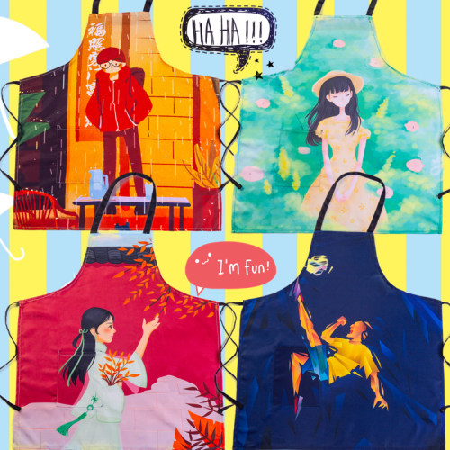 时尚防油日式风韩版工作服围腰