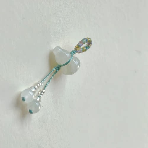 天然玉石翡翠a货葫芦小提溜饰品小吊坠手工编织挂件包链手机链
