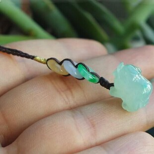 翡翠生肖小猪包挂坠手机链汽车挂钥匙链天然玉石A货元宝U盘坠扇坠