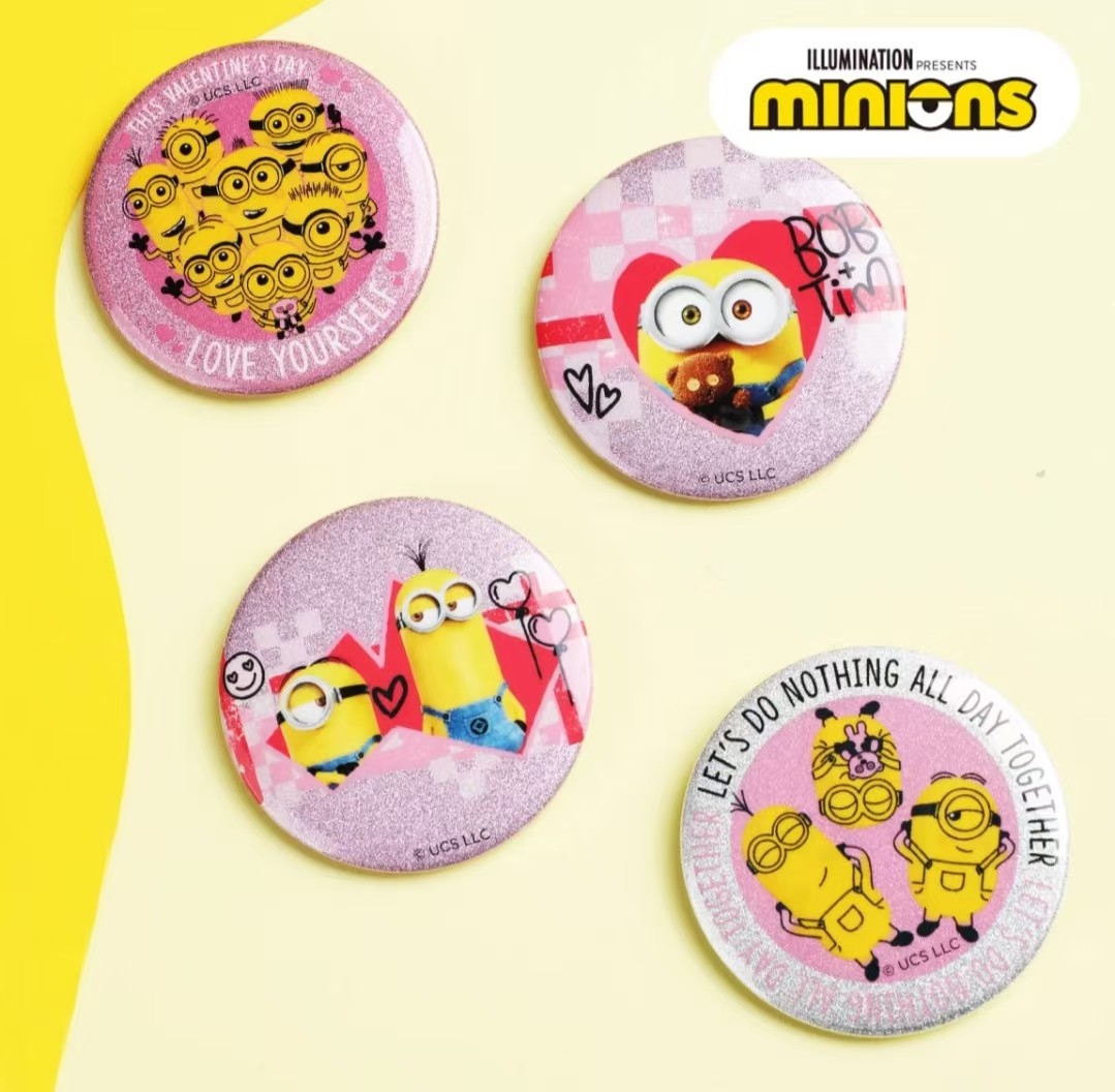 小黄人大眼萌情人节马口铁徽章动漫卡通周边