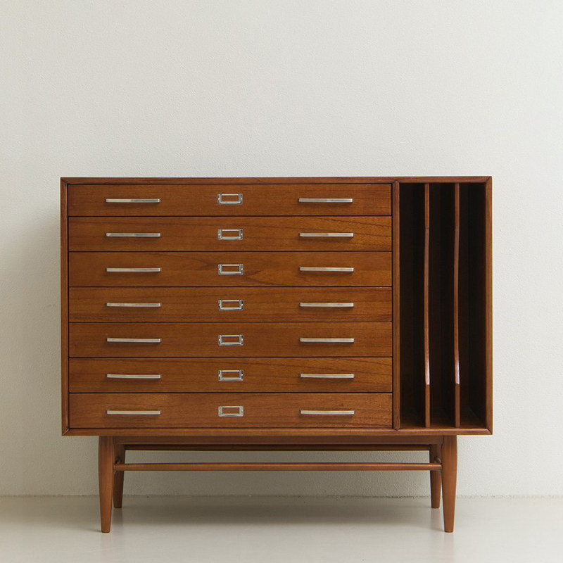 北欧复古实木斗柜韩式mcm樱桃木储物柜 玄关柚木色抽屉式简约家用