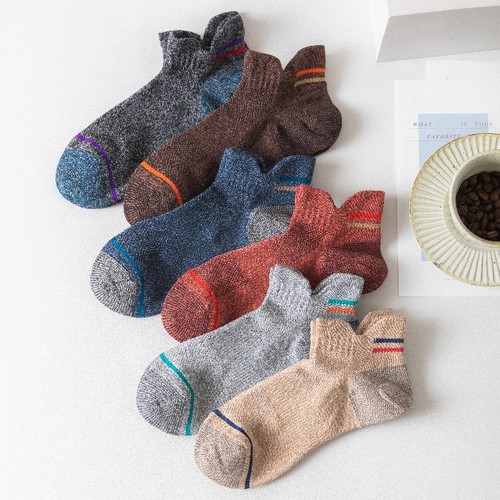 纯棉网孔拼色袜子透气复古春夏季