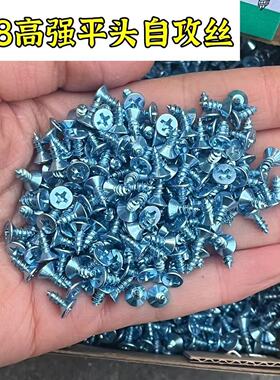 金刚网专用小平头自攻螺丝铝合金十字平头自攻自钻螺丝3x8小螺丝