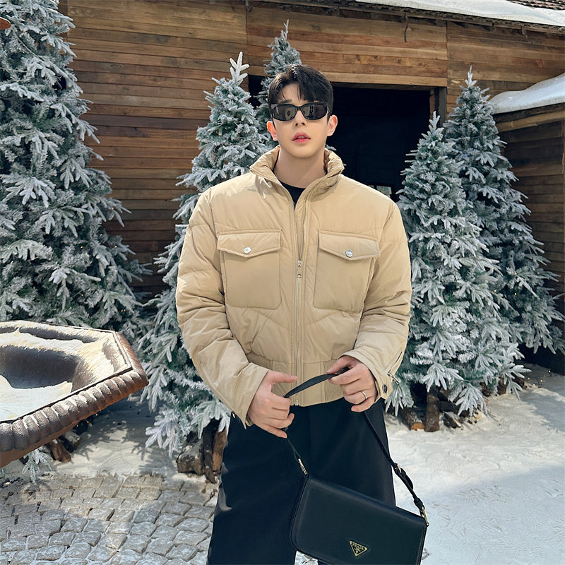韩版时尚袖口拉链装饰短款网红机车小棉衣P165，男装棉衣，星座1009（原B233）