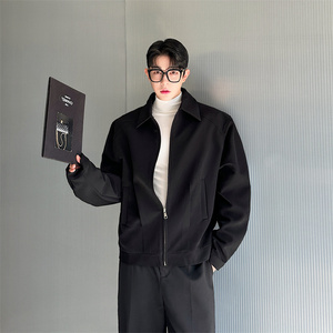 简约短款夹克男翻领时尚纯色外套P135，男装夹克，星座1009（原B233）