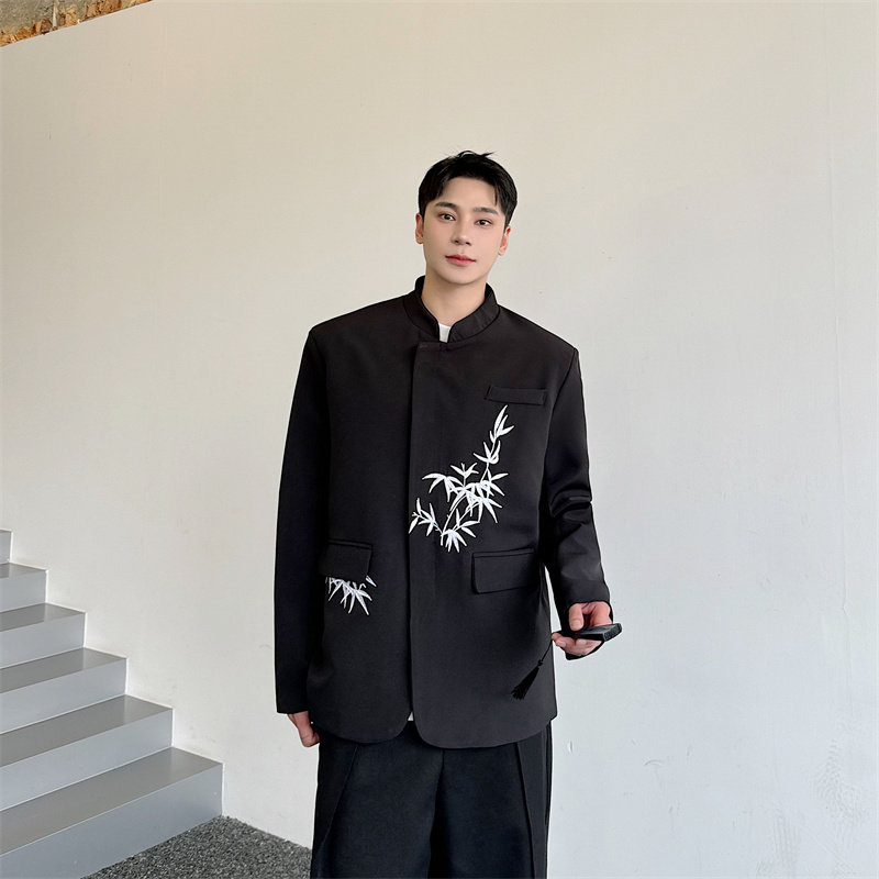 新中式刺绣西装外套男P140，男装西服套装，星座1009（原B233）