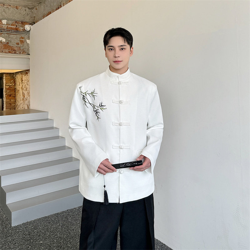 新中式潮流风绣竹外套男P130,女装短外套,星座1009（原B233）