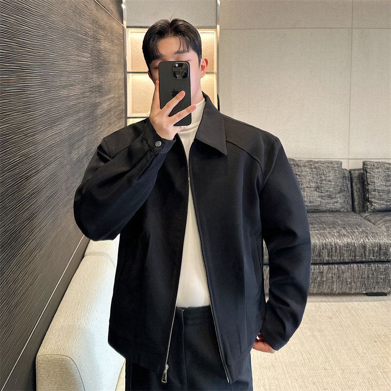 简约短款夹克男翻领时尚纯色外套P135,男装夹克,星座1009（原B233）
